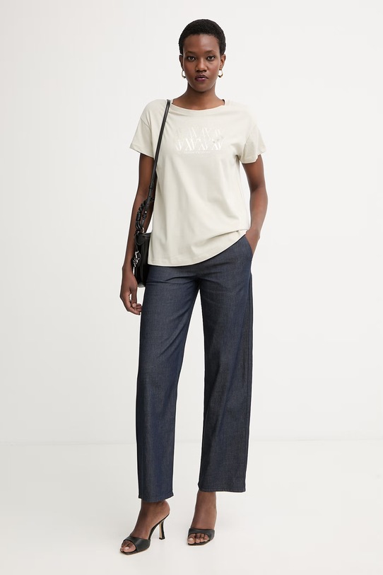 Armani Exchange тениска дамска от памук XW002290.AF17172 бежов SS26