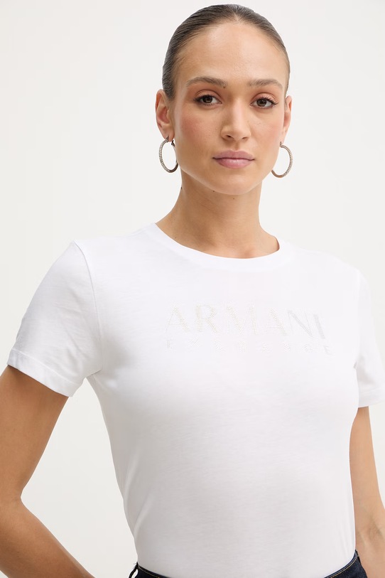 Памучна тениска Armani Exchange бял XW002294.AF17172