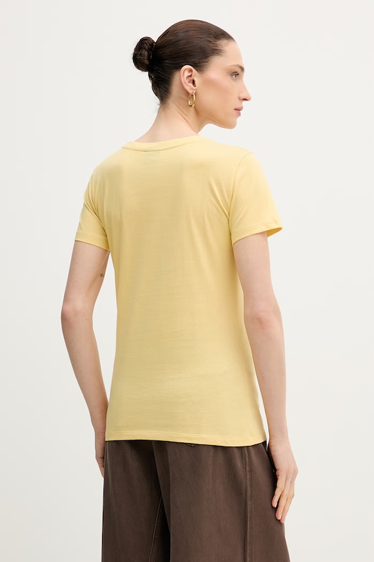 Bombažna kratka majica Armani Exchange XW002322.AF10356 rumena SS26