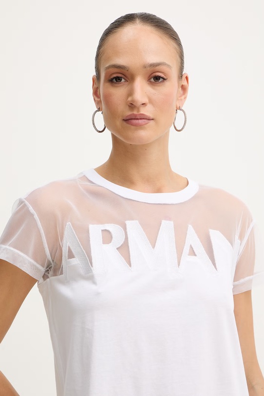 Памучна тениска Armani Exchange бял XW002332.AF10356