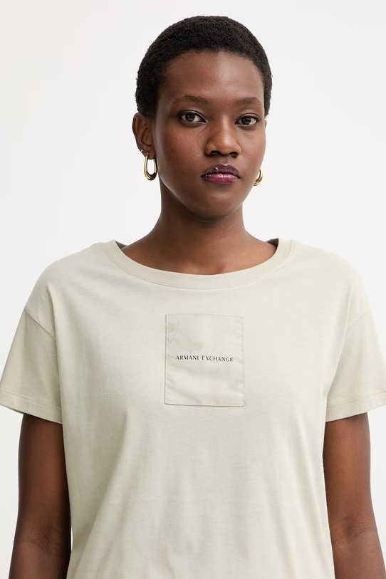 Armani Exchange T-shirt damski bawełniany zielony XW002338.AF10356