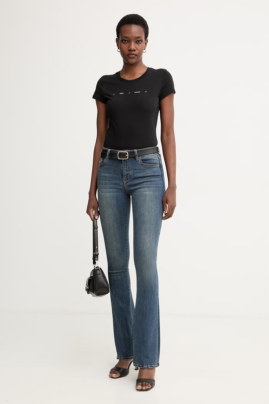 Armani Exchange osnovna kratka majica ženska bombažna XW002346.AF10356 črna SS26