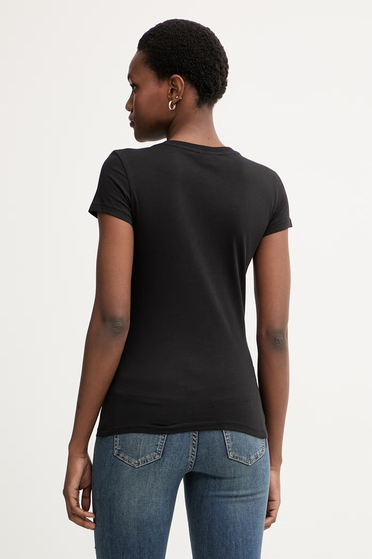 Oblačila Armani Exchange osnovna kratka majica ženska bombažna XW002346.AF10356 črna