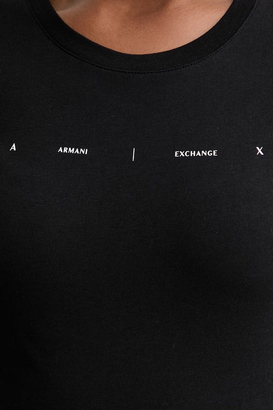 Armani Exchange osnovna kratka majica ženska bombažna XW002346.AF10356 črna