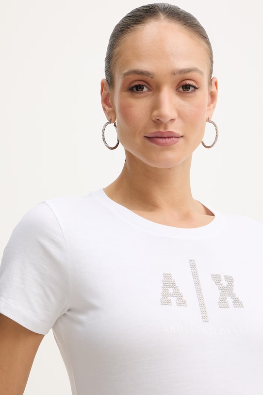 Памучна тениска Armani Exchange бял XW002348.AF10356