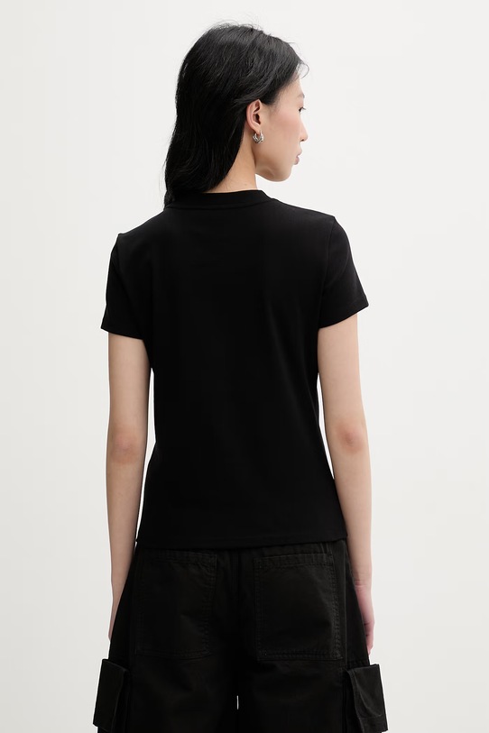 Odzież Miss Sixty T-shirt damski bawełniany z elastanem 6M1SJ04000 czarny