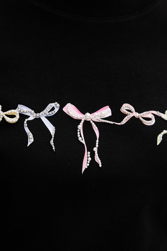 Miss Sixty T-shirt damski bawełniany z elastanem 6M1SJ04000 czarny