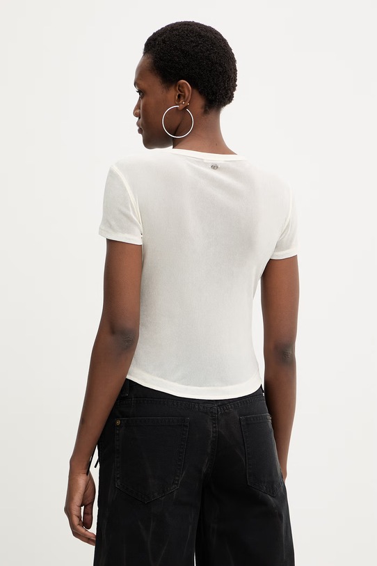 Ρούχα Βελούδινο μπλουζάκι Miss Sixty 6M1SJ34300 μπεζ