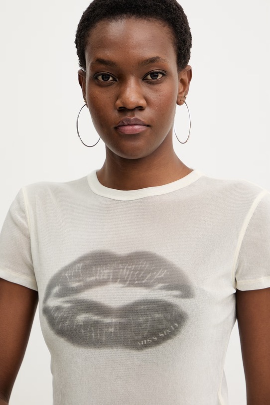 Βελούδινο μπλουζάκι Miss Sixty μπεζ 6M1SJ34300