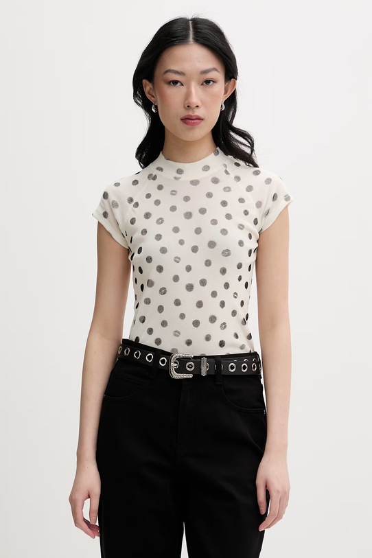 Miss Sixty T-shirt damski beżowy 6M1SJ34900