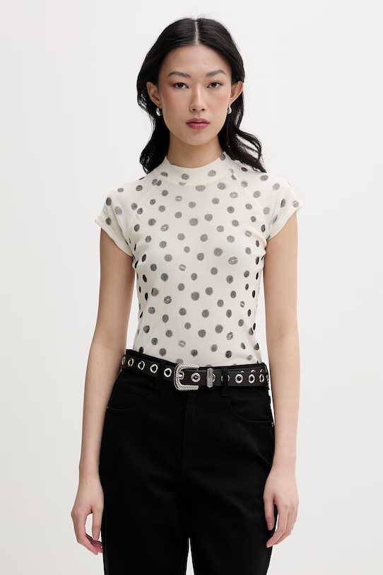 Miss Sixty T-shirt damski beżowy 6M1SJ34900