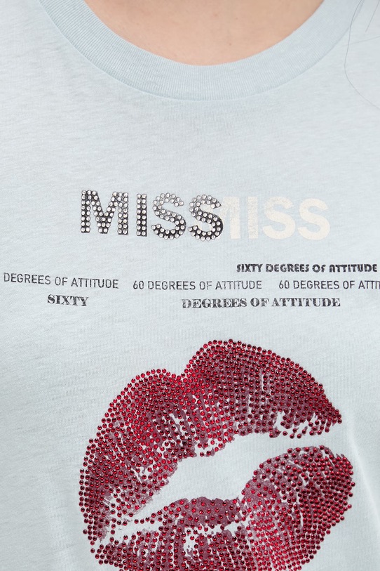 Miss Sixty T-shirt damski z bawełną 6M1SJ36400 niebieski