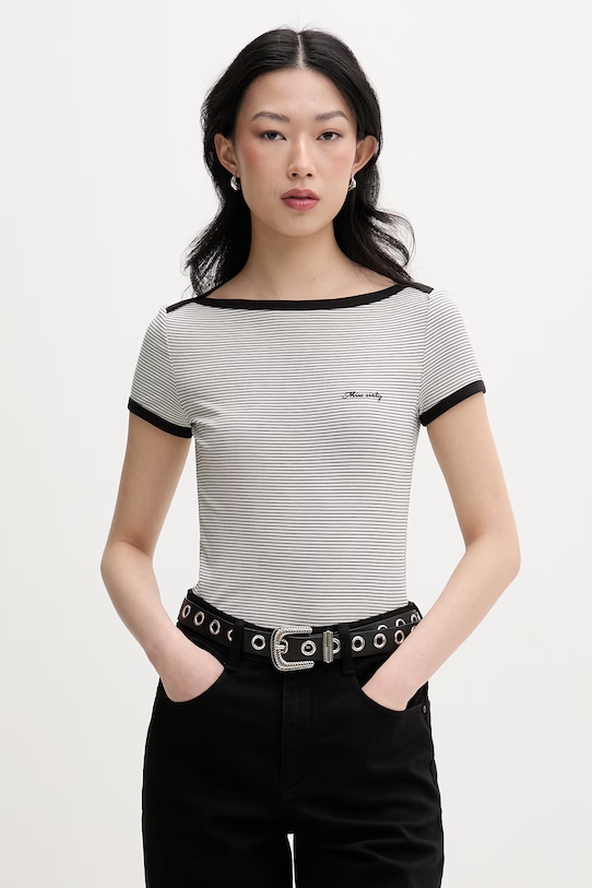 Miss Sixty T-shirt damski z lyocellem czarny 6M1SJ70410