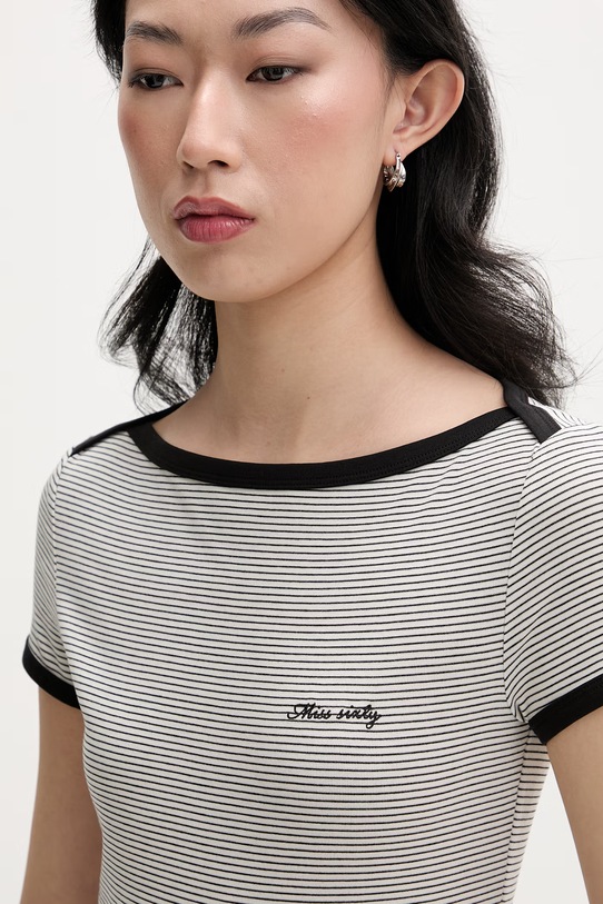 Miss Sixty T-shirt damski z lyocellem czarny 6M1SJ70410