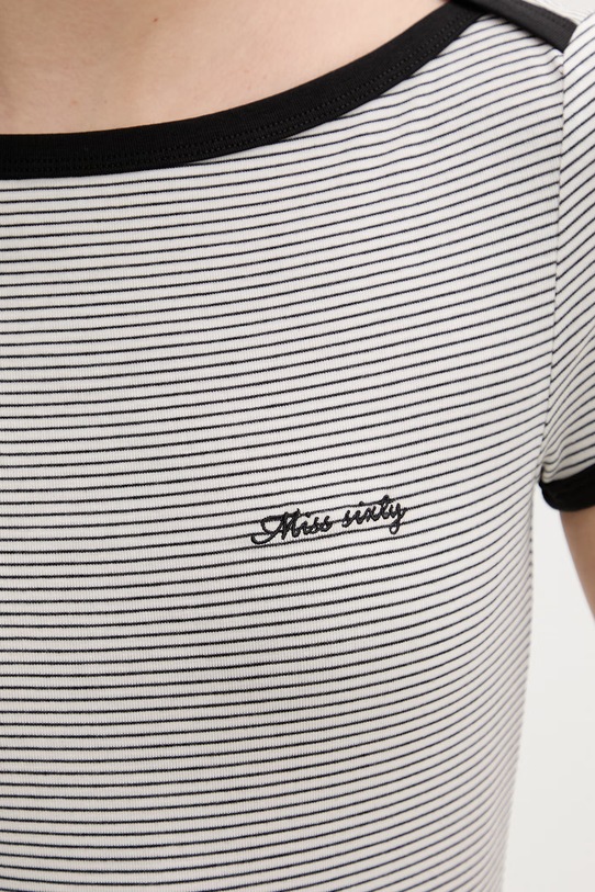 Miss Sixty T-shirt damski z lyocellem 6M1SJ70410 czarny