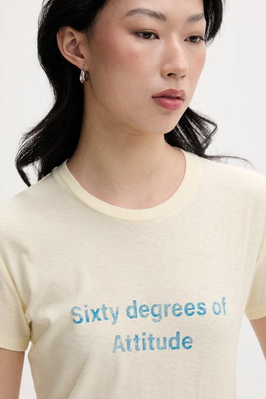 Miss Sixty T-shirt damski z bawełną żółty 6M1SJ72110