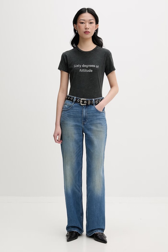 Miss Sixty T-shirt damski z bawełną 6M1SJ72110 czarny SS26