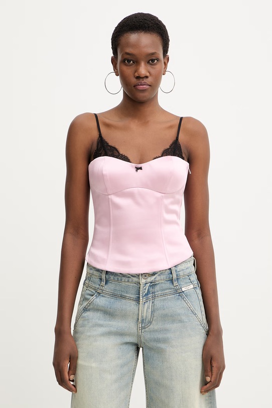 Топ Miss Sixty вталена розов 6M1XJ11500