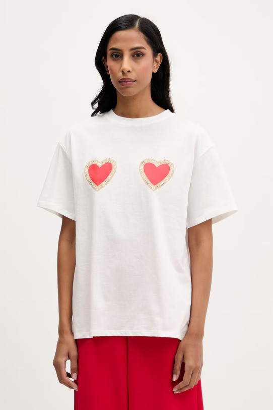 Never Fully Dressed t-shirt bawełniany nadruk biały NFDTO2072