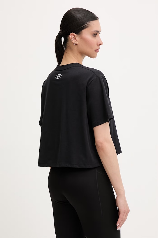 Odzież Under Armour T-shirt damski Rival Boxy Tee 6011064 czarny