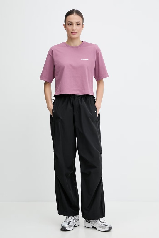 Salomon t-shirt bawełniany LC2834700 różowy SS26