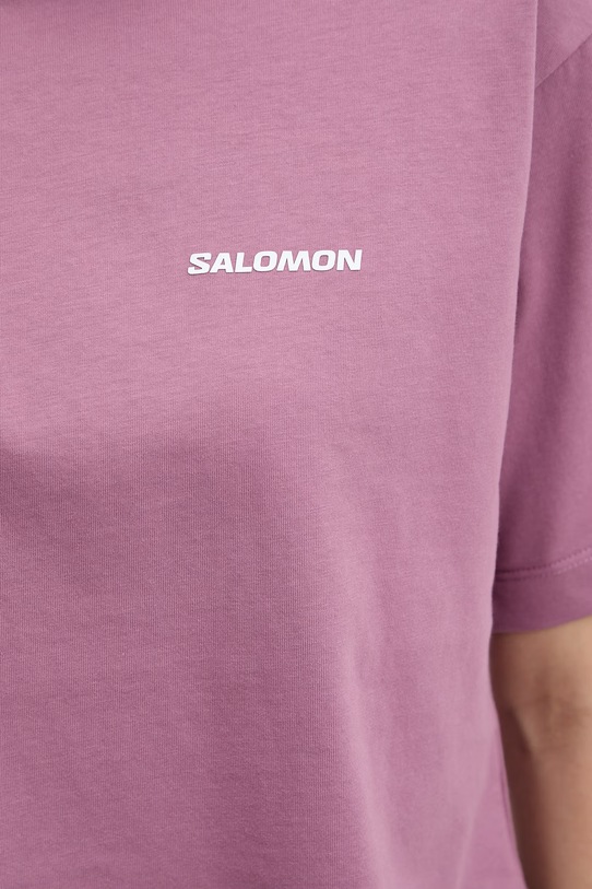 Salomon t-shirt bawełniany LC2834700 różowy