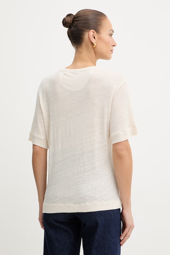 Odzież BOSS Orange t-shirt damski lniany C Emma 50556387 beżowy