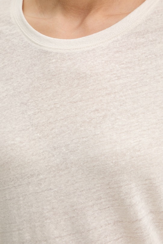 BOSS Orange t-shirt damski lniany C Emma 50556387 beżowy