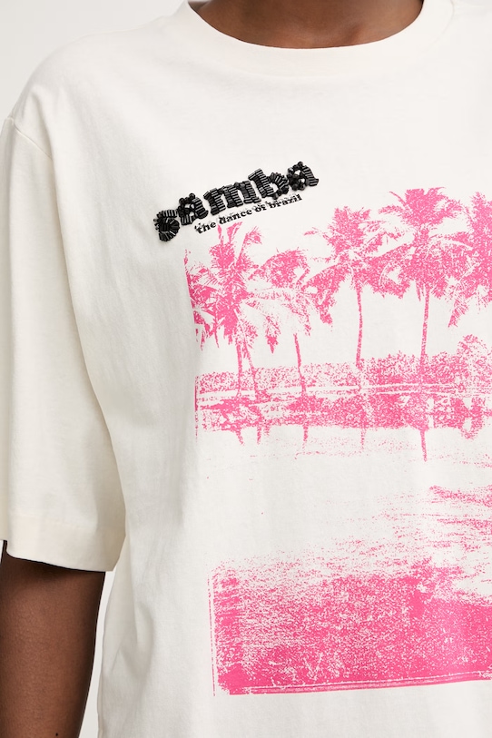 BOSS Orange top na trénink dámský s bavlnou C Eregular 2 50559075 béžová