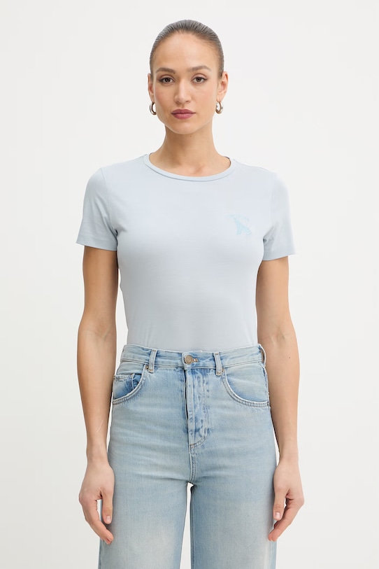 BOSS Orange t-shirt damski bawełniany C Elove 4 niebieski 50559077