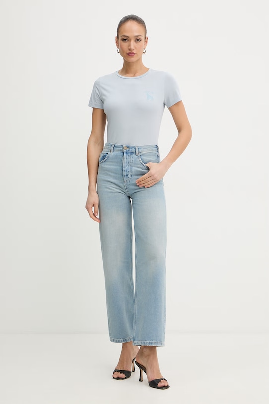 BOSS Orange t-shirt damski bawełniany C Elove 4 50559077 niebieski SS26