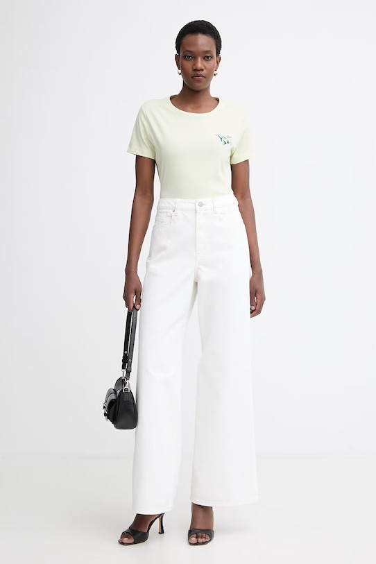 BOSS Orange t-shirt damski bawełniany C Elove 4 50559077 zielony SS26