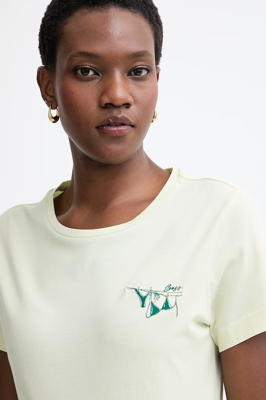 BOSS Orange t-shirt damski bawełniany C Elove 4 zielony 50559077