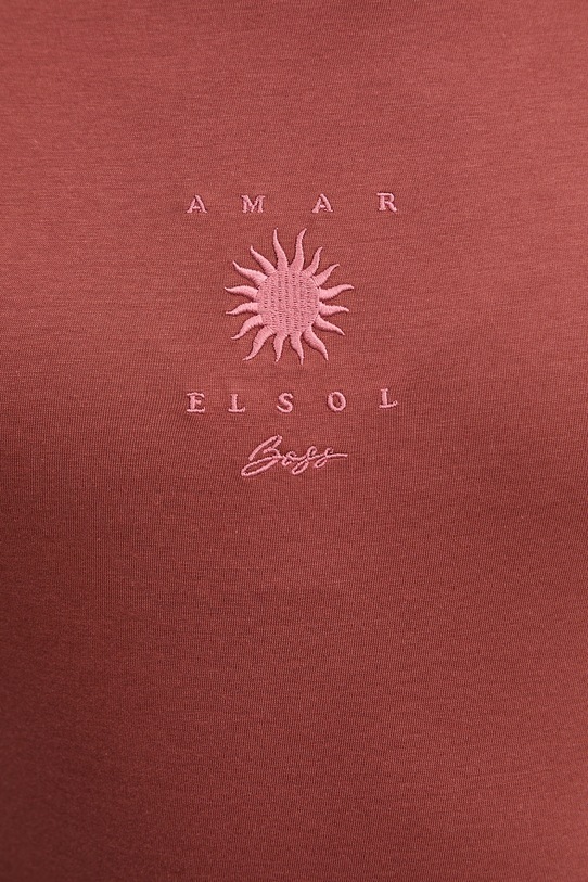 BOSS Orange t-shirt damski bawełniany C Elove 4 50559077 brązowy