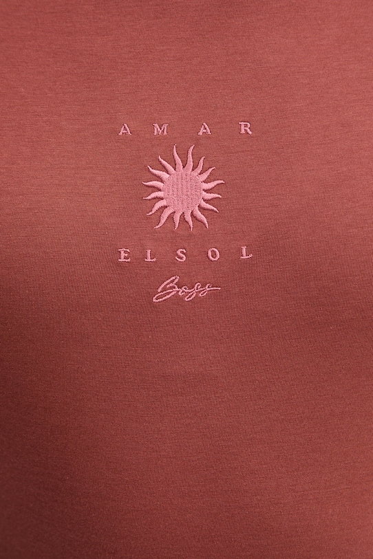 BOSS Orange t-shirt damski bawełniany C Elove 4 50559077 brązowy