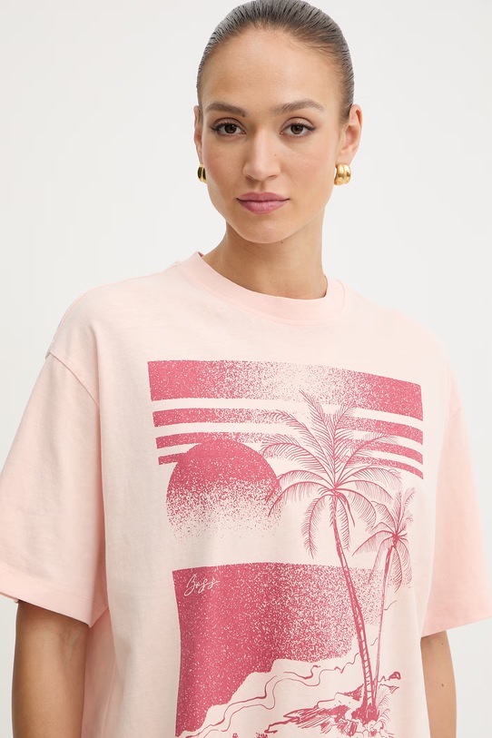 BOSS Orange t-shirt damski bawełniany C Eboys 2 różowy 50559078