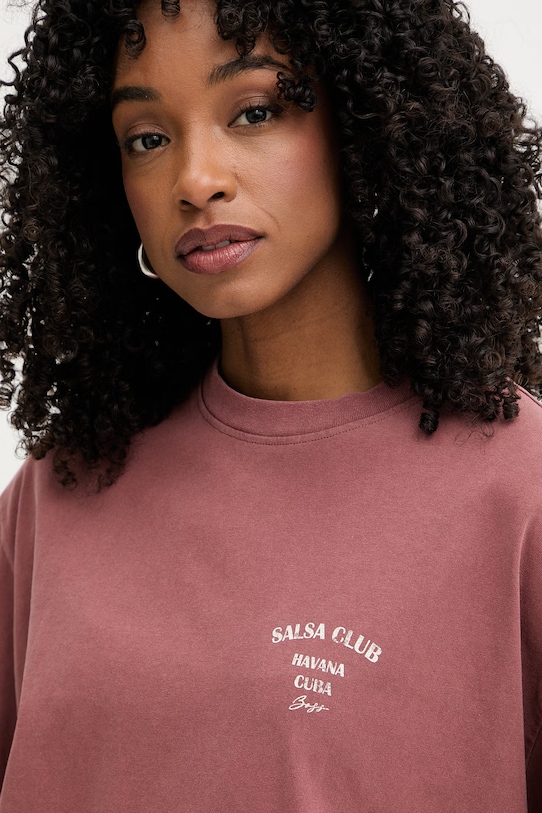 BOSS Orange t-shirt damski bawełniany C Eboys 2 bordowy 50559078