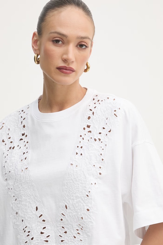 BOSS Orange oversize tričko dámske s bavlnou C Ephilas 2 biela 50561392