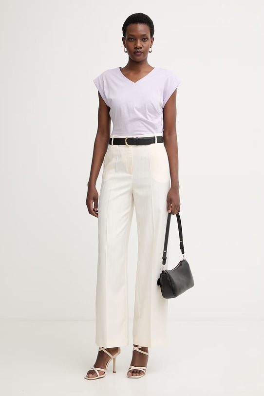 BOSS t-shirt dziecięcy bawełniany Evka 50557376 fioletowy SS26