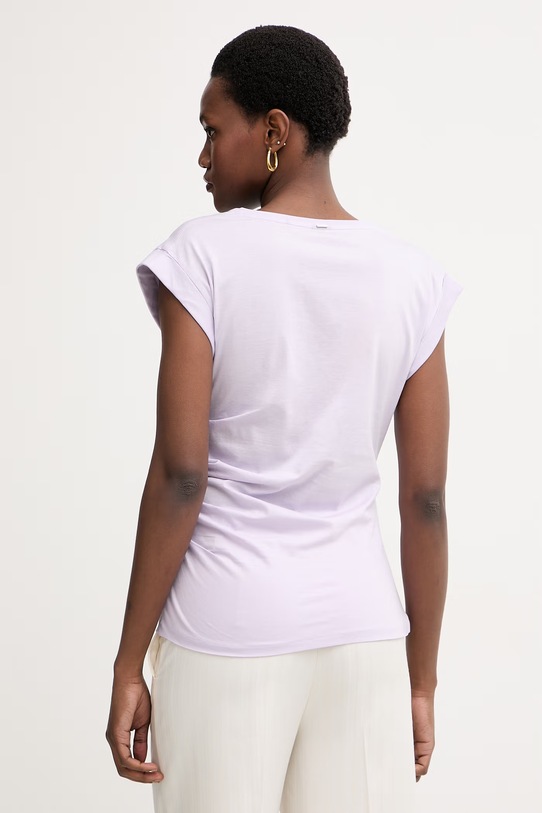 Odzież BOSS t-shirt dziecięcy bawełniany Evka 50557376 fioletowy