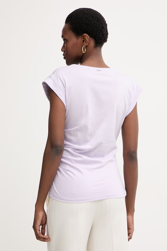 Odzież BOSS t-shirt dziecięcy bawełniany Evka 50557376 fioletowy