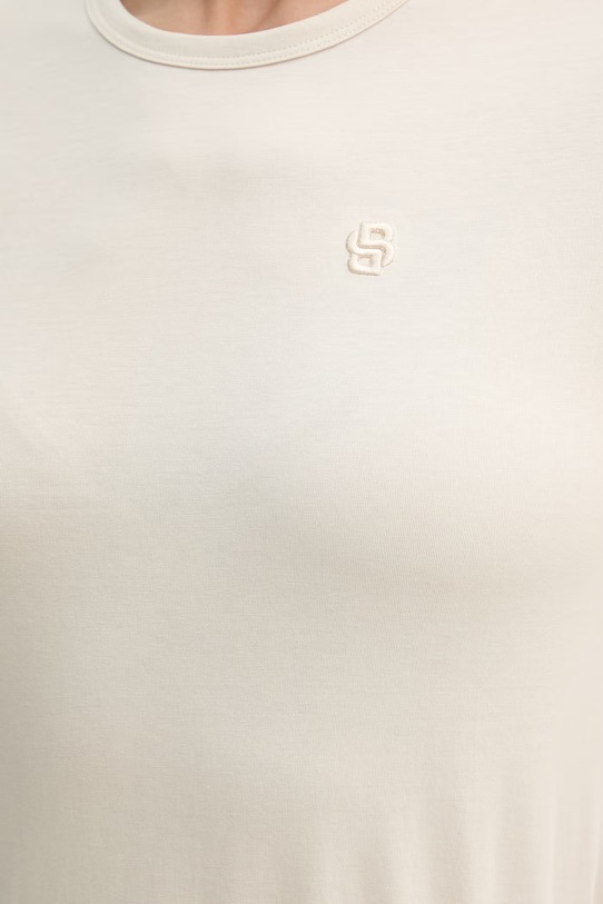 BOSS t-shirt damski bawełniany 50557843 beżowy