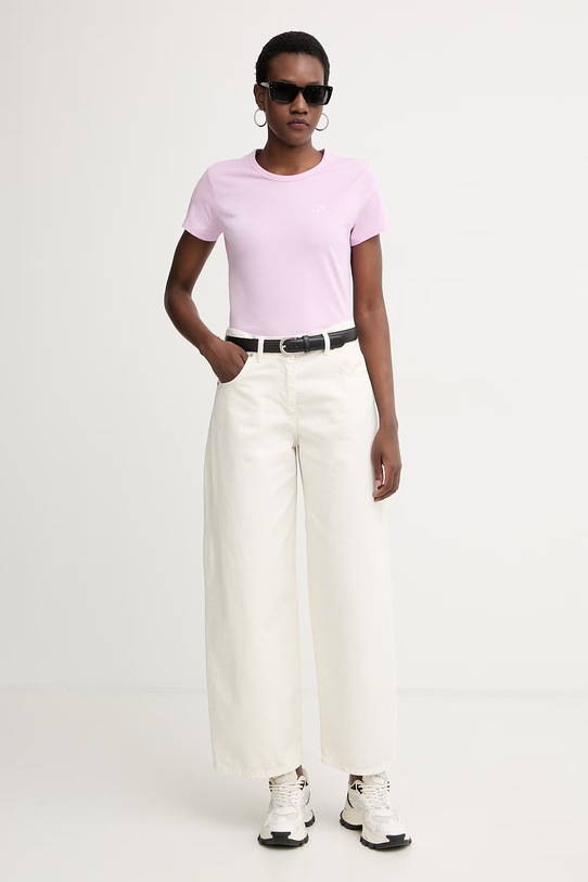 BOSS Majica za žene od pamuka 50557843 ljubičasta SS26