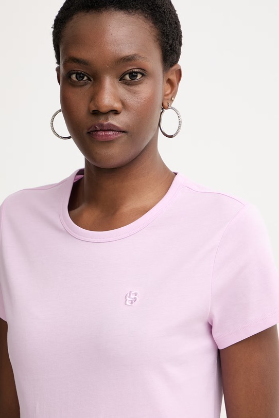 BOSS Majica za žene od pamuka ljubičasta 50557843