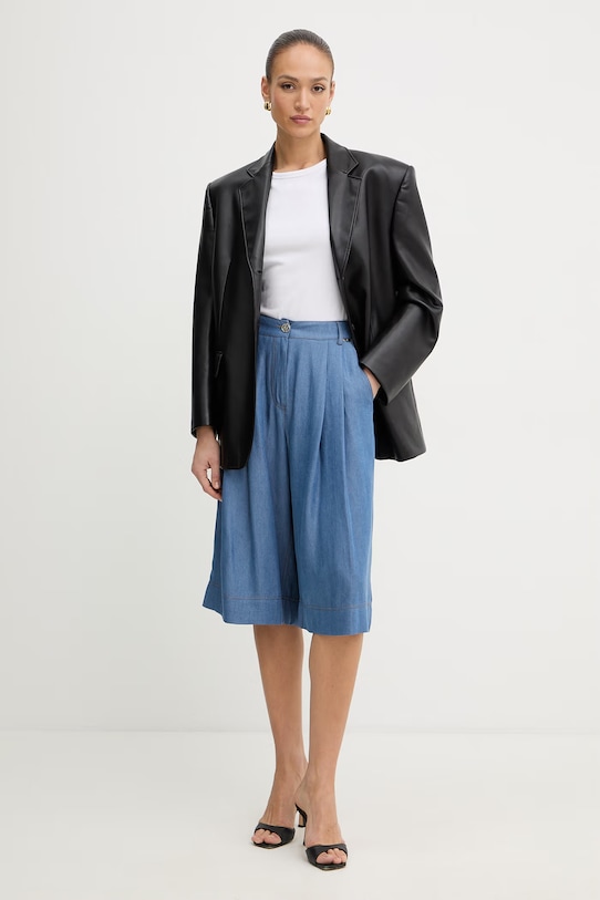 BOSS t-shirt basic damski z dodatkiem jedwabiu Evyta 50561508 biały SS26