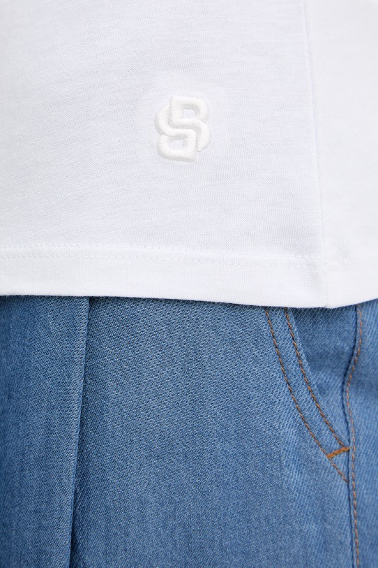 BOSS t-shirt basic damski z dodatkiem jedwabiu Evyta 50561508 biały