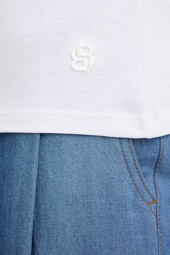 BOSS t-shirt basic damski z dodatkiem jedwabiu Evyta 50561508 biały