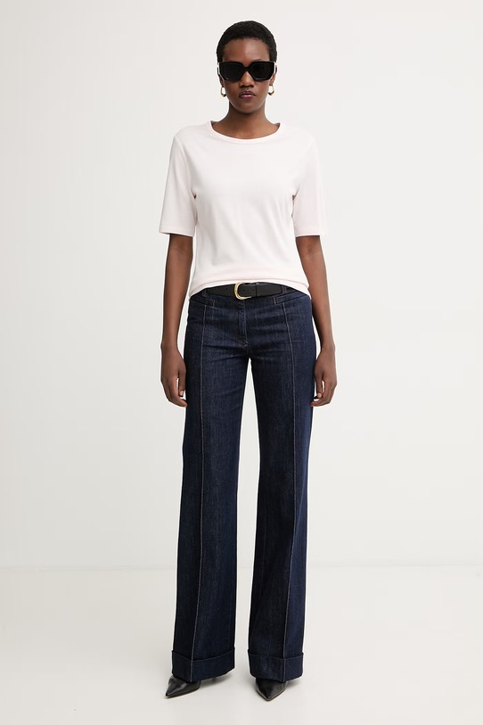 BOSS tricou basic pentru femei cu amestec de mătase Evyta 50561508 roz SS26