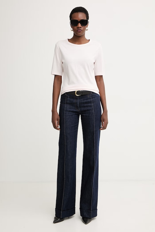 BOSS tricou basic pentru femei cu amestec de mătase Evyta 50561508 roz SS26