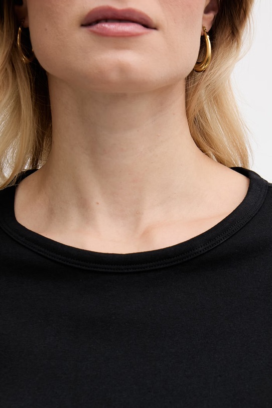 BOSS t-shirt basic damski z dodatkiem jedwabiu Evyta 50561508 czarny